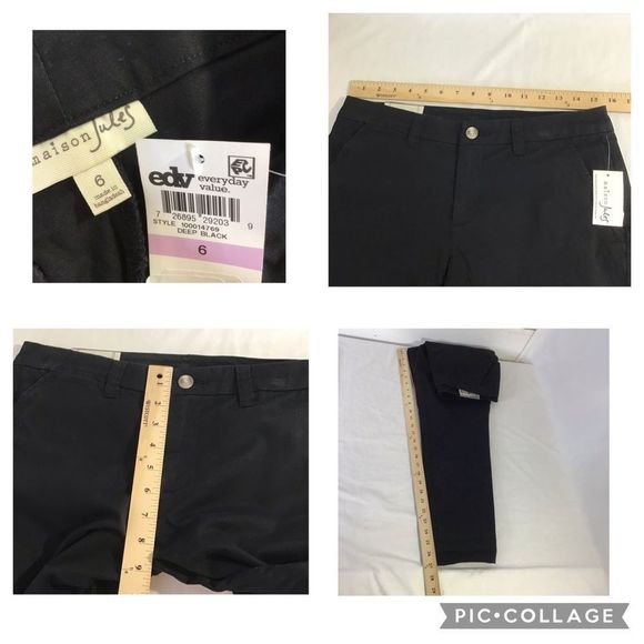 New Maison Jules Essential Pant Mid Rise, Black - Picture 6 of 7